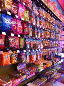 This wall of goodies leaves little to the imagination when it comes to sweet treats in Candyfunhouse